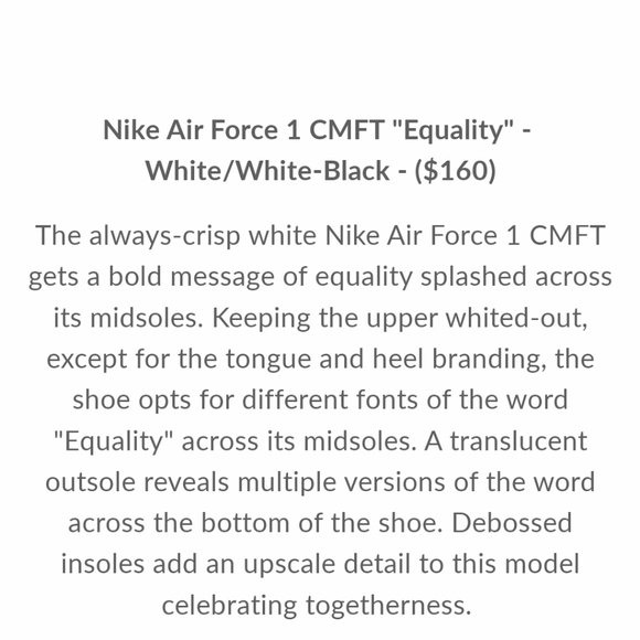 NWT Men's Nike AF1 CMFT ""Equality" - Picture 9 of 9